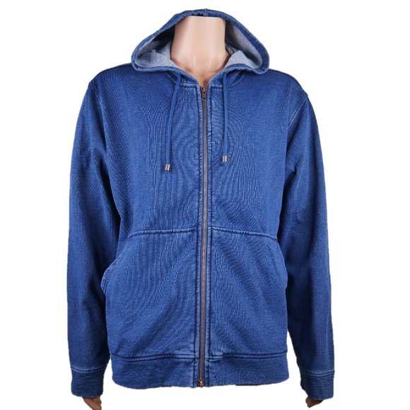 Peter Millar Full-Zip Indigo Fleece Hoodie 2XL XXL - Picture 2 of 10